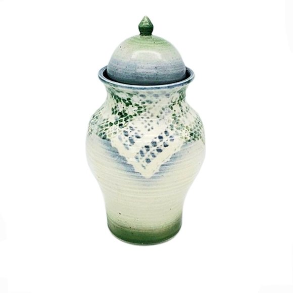 K.Ethridge Studio Art Pottery Ginger Jar Urn Blue - Picture 1 of 6